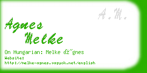 agnes melke business card